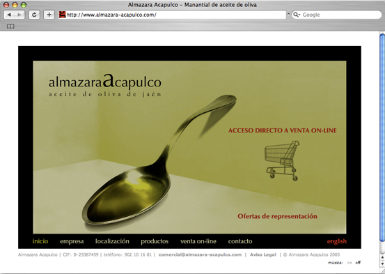 Almazara Acapulco, 2006 Web Site Redesign