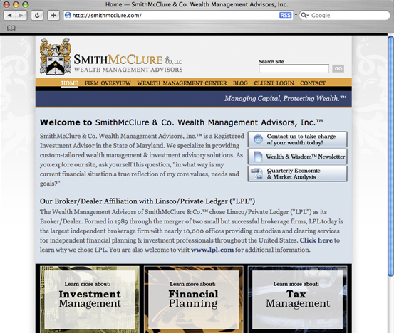 SmithMcClure & Co., Inc., 2007 Web Site Redesign